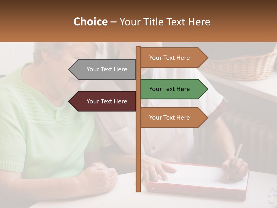 A Woman Sitting Next To A Woman Who Is Writing On A Piece Of Paper PowerPoint Template