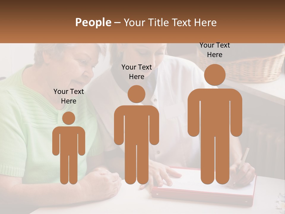 A Woman Sitting Next To A Woman Who Is Writing On A Piece Of Paper PowerPoint Template