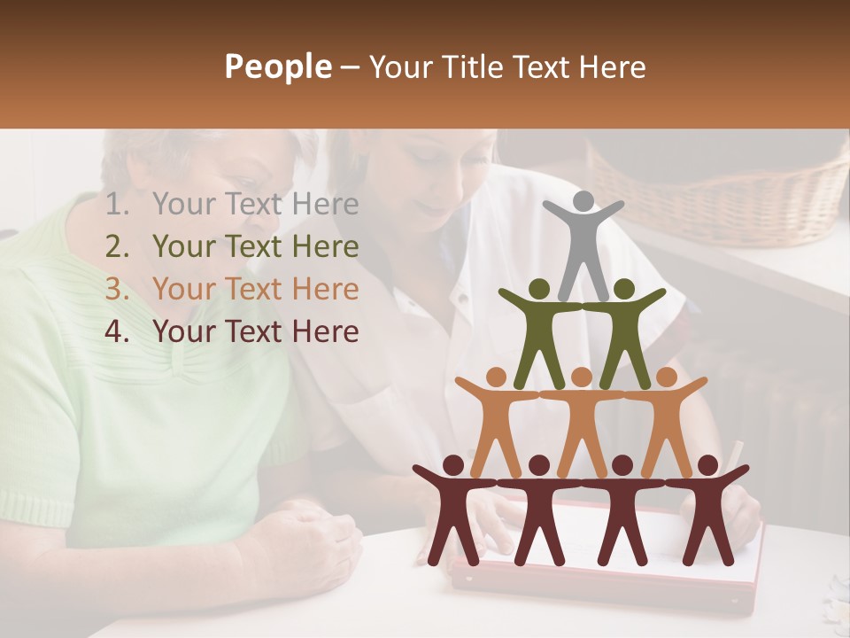 A Woman Sitting Next To A Woman Who Is Writing On A Piece Of Paper PowerPoint Template