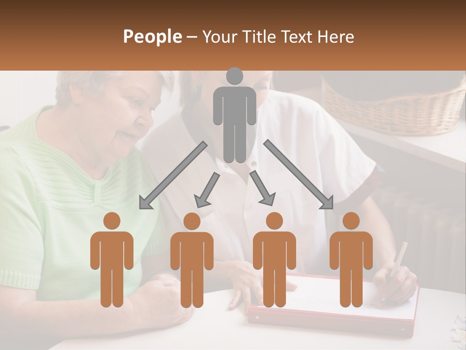 A Woman Sitting Next To A Woman Who Is Writing On A Piece Of Paper PowerPoint Template