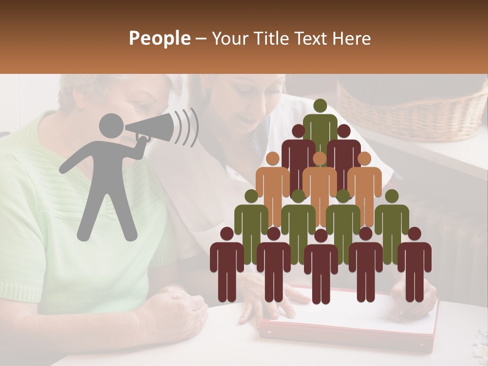 A Woman Sitting Next To A Woman Who Is Writing On A Piece Of Paper PowerPoint Template