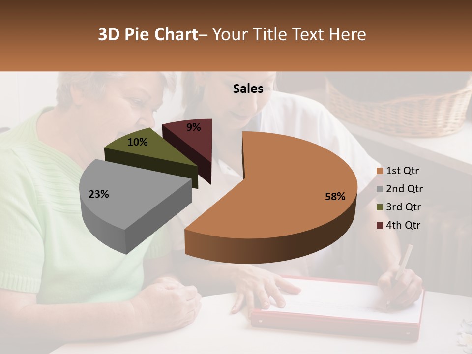 A Woman Sitting Next To A Woman Who Is Writing On A Piece Of Paper PowerPoint Template