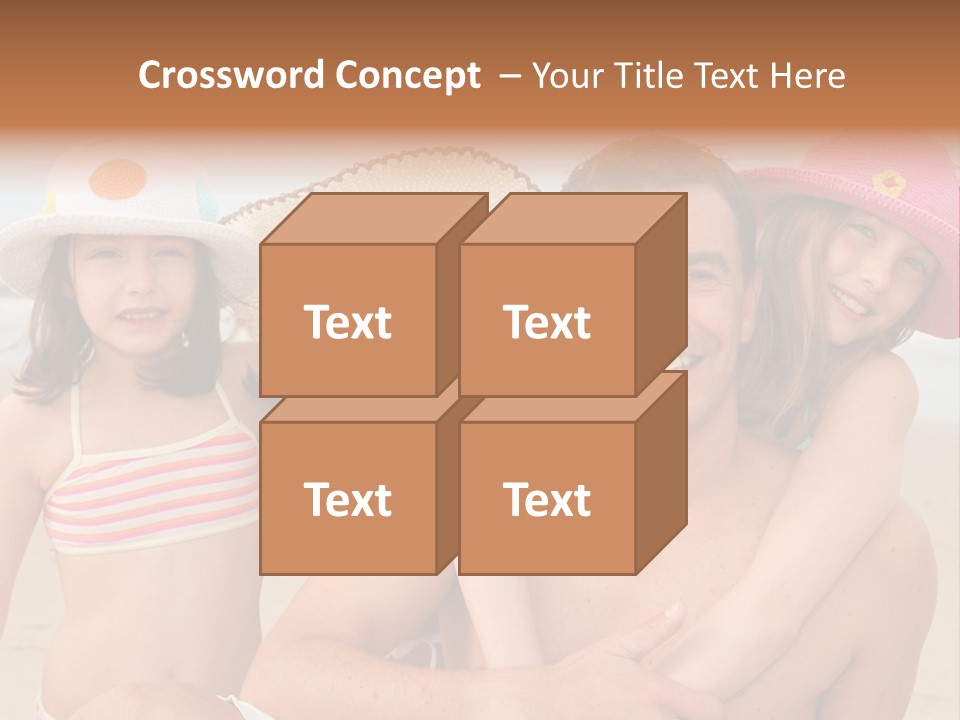 A Group Of People On The Beach With Hats On PowerPoint Template