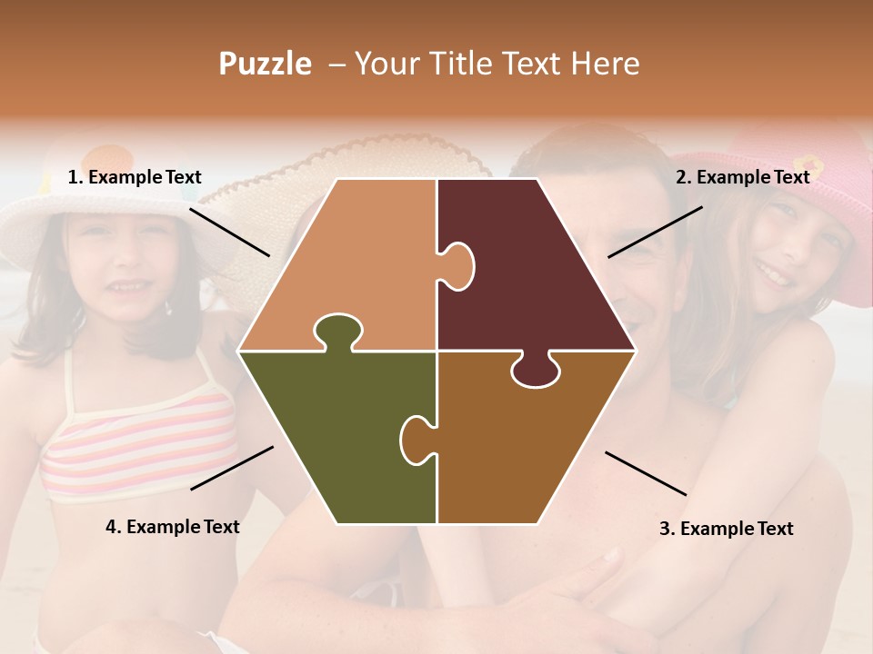 A Group Of People On The Beach With Hats On PowerPoint Template