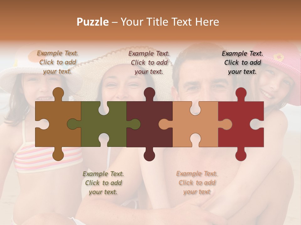 A Group Of People On The Beach With Hats On PowerPoint Template