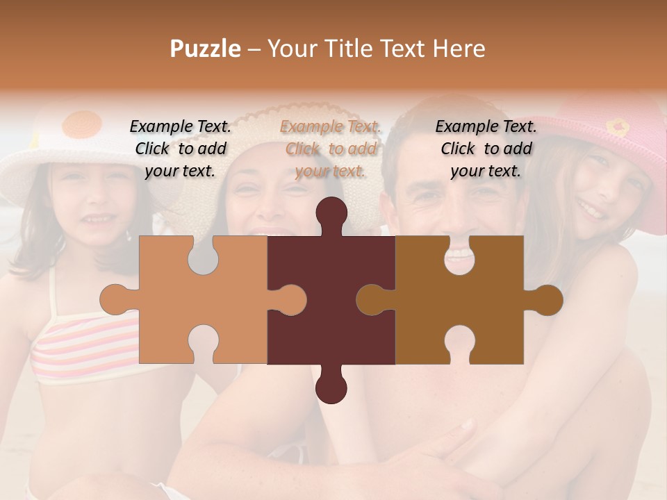 A Group Of People On The Beach With Hats On PowerPoint Template