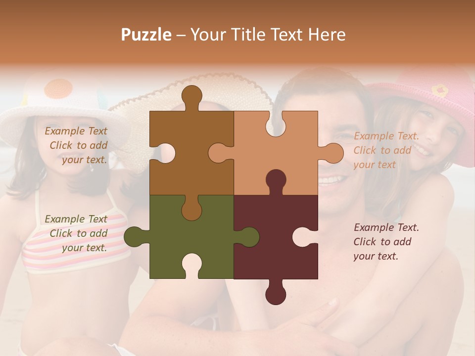 A Group Of People On The Beach With Hats On PowerPoint Template