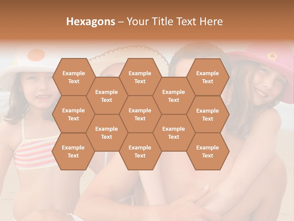 A Group Of People On The Beach With Hats On PowerPoint Template