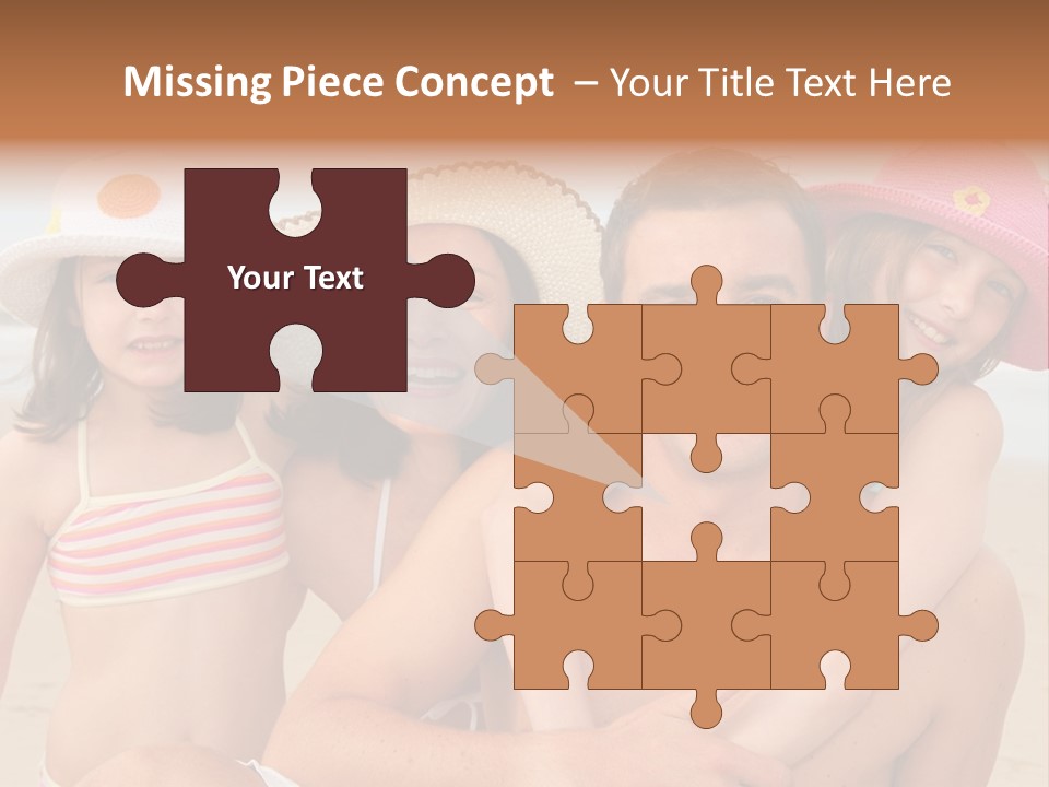 A Group Of People On The Beach With Hats On PowerPoint Template