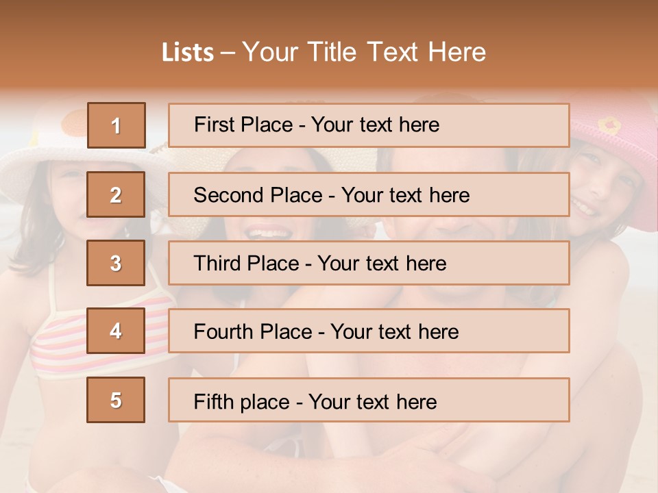 A Group Of People On The Beach With Hats On PowerPoint Template