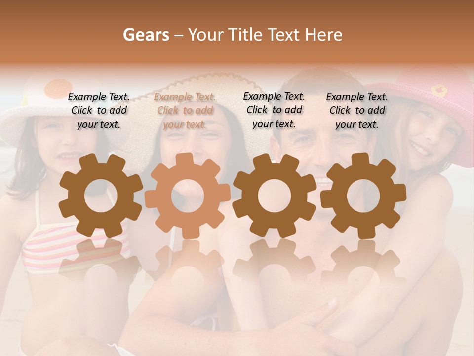 A Group Of People On The Beach With Hats On PowerPoint Template