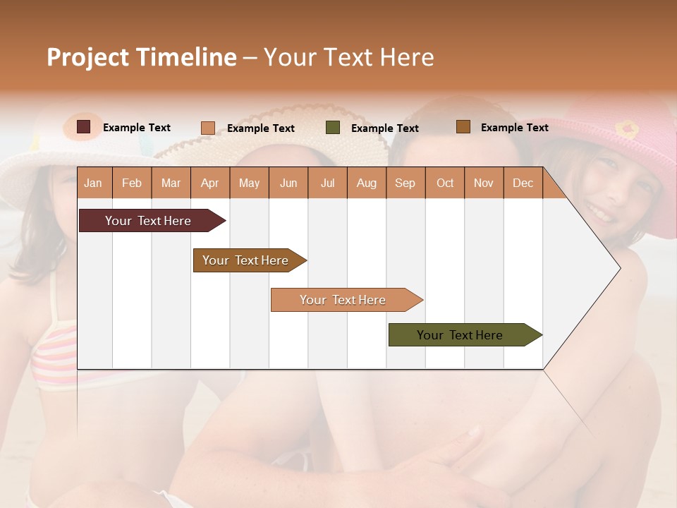 A Group Of People On The Beach With Hats On PowerPoint Template