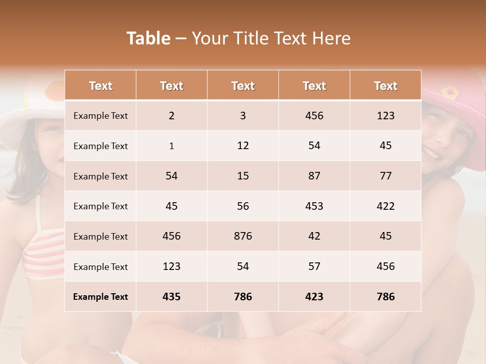 A Group Of People On The Beach With Hats On PowerPoint Template