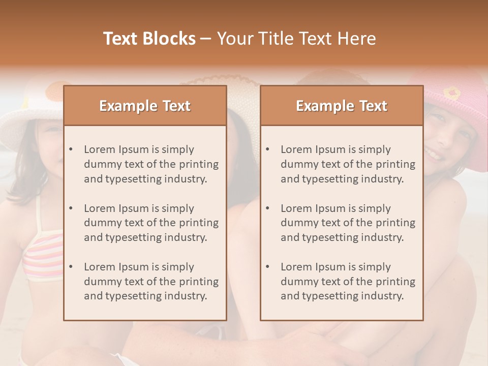 A Group Of People On The Beach With Hats On PowerPoint Template