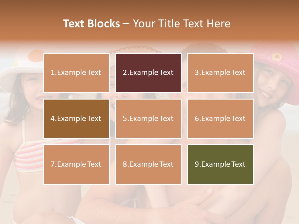 A Group Of People On The Beach With Hats On PowerPoint Template