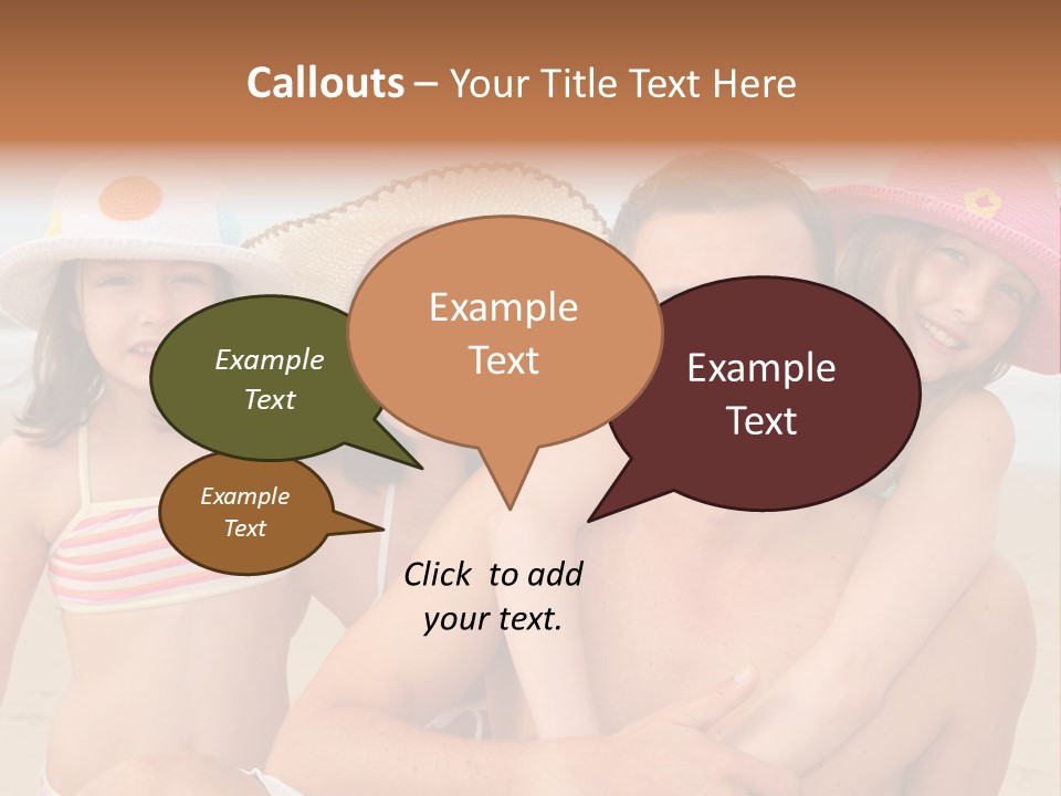 A Group Of People On The Beach With Hats On PowerPoint Template