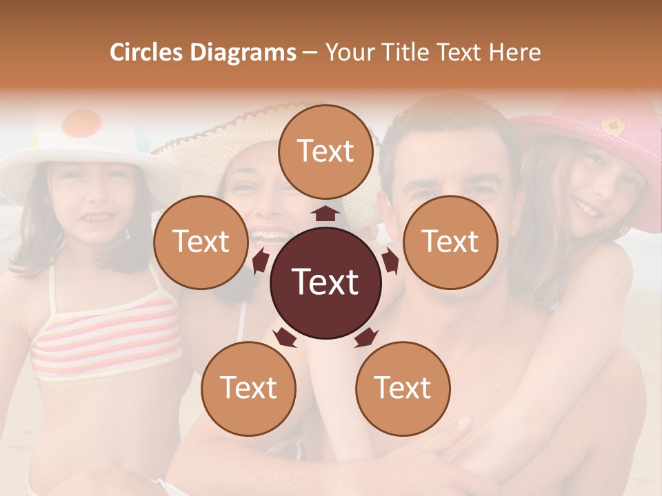 A Group Of People On The Beach With Hats On PowerPoint Template