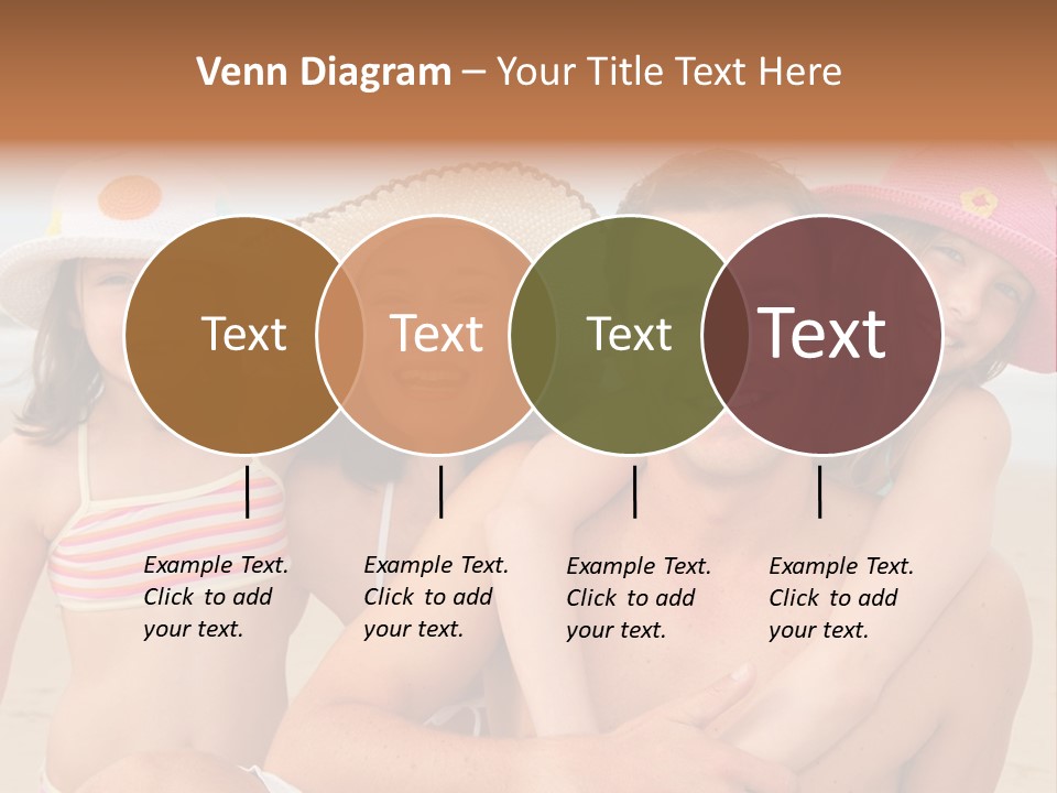 A Group Of People On The Beach With Hats On PowerPoint Template