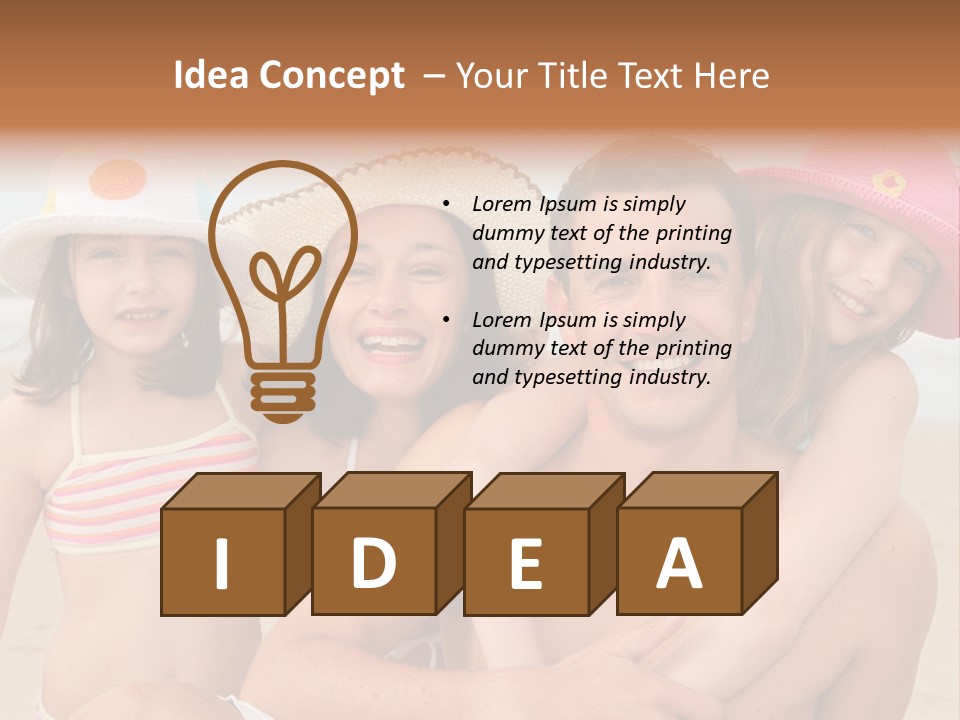 A Group Of People On The Beach With Hats On PowerPoint Template