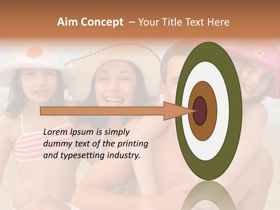 A Group Of People On The Beach With Hats On PowerPoint Template