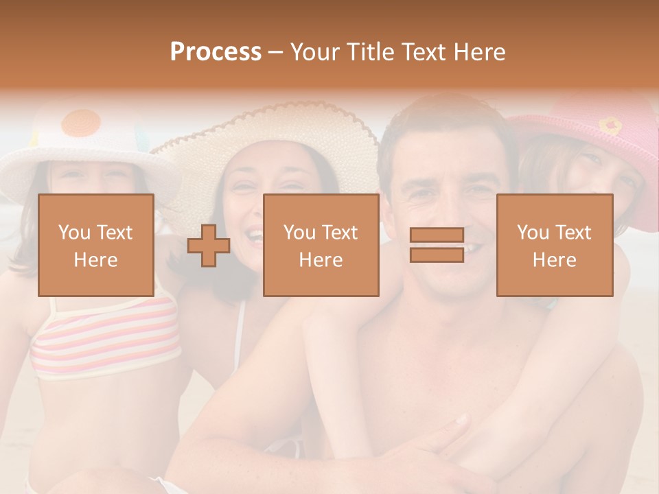 A Group Of People On The Beach With Hats On PowerPoint Template