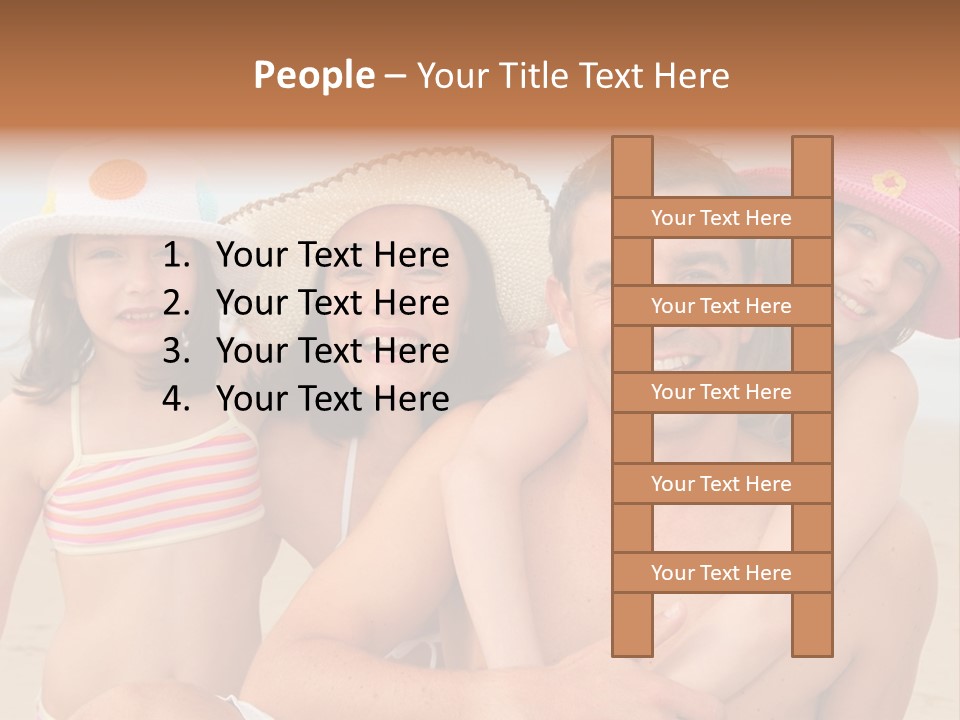A Group Of People On The Beach With Hats On PowerPoint Template