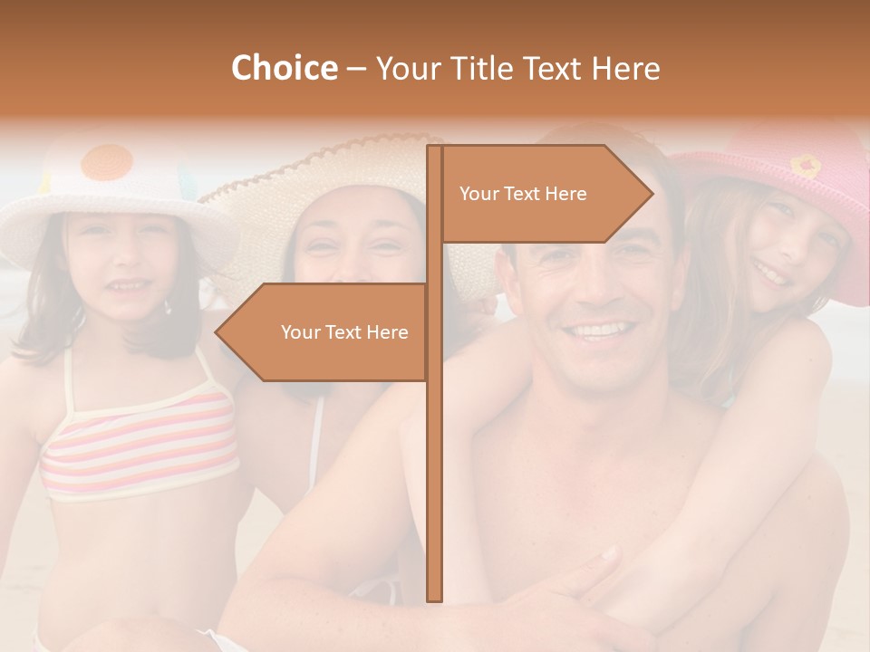 A Group Of People On The Beach With Hats On PowerPoint Template