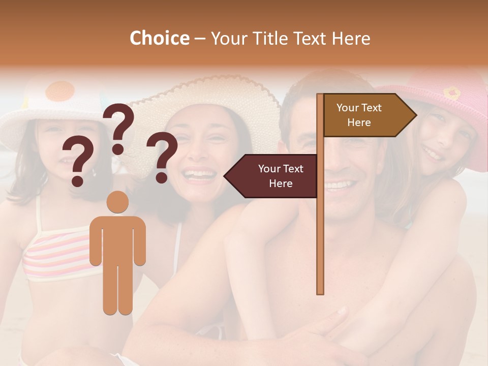 A Group Of People On The Beach With Hats On PowerPoint Template