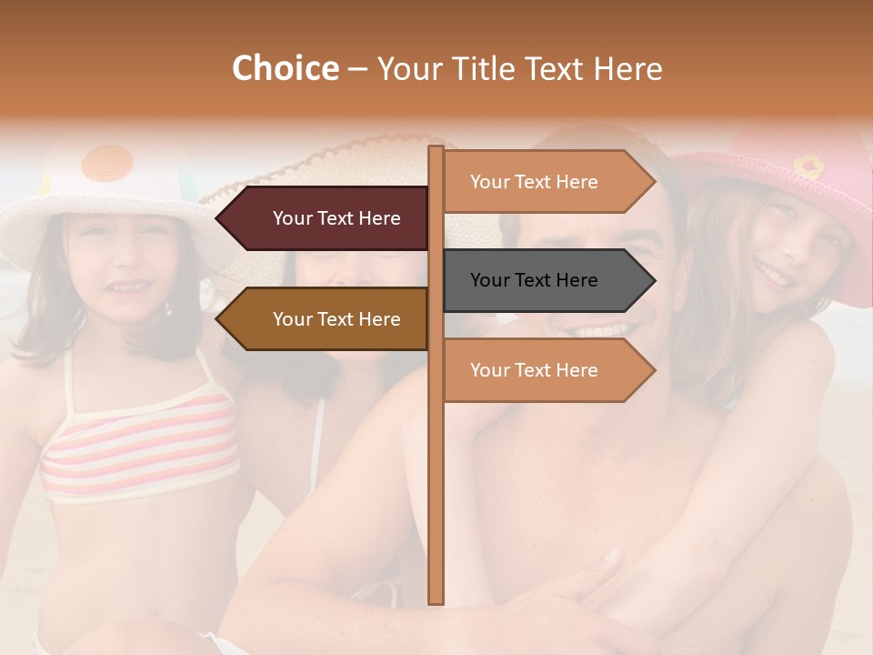 A Group Of People On The Beach With Hats On PowerPoint Template