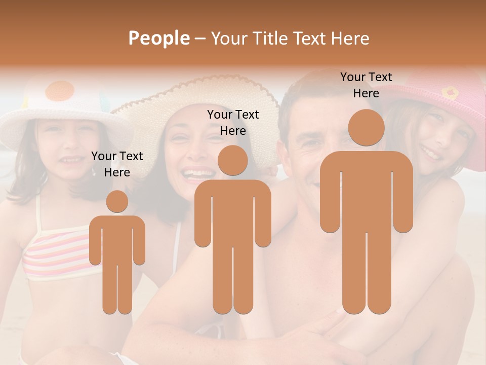 A Group Of People On The Beach With Hats On PowerPoint Template