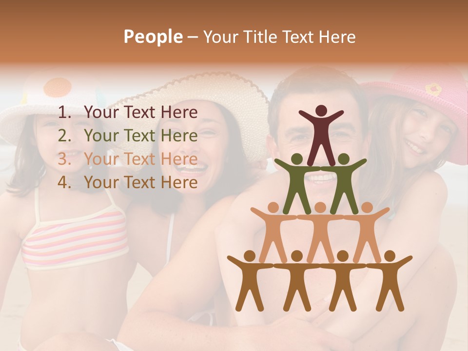 A Group Of People On The Beach With Hats On PowerPoint Template