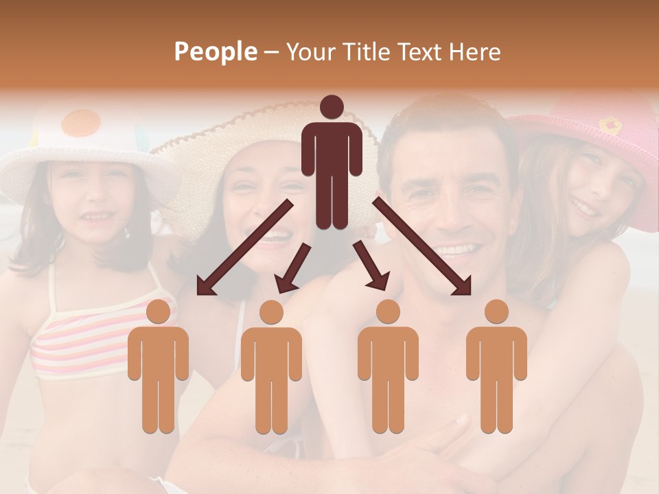 A Group Of People On The Beach With Hats On PowerPoint Template