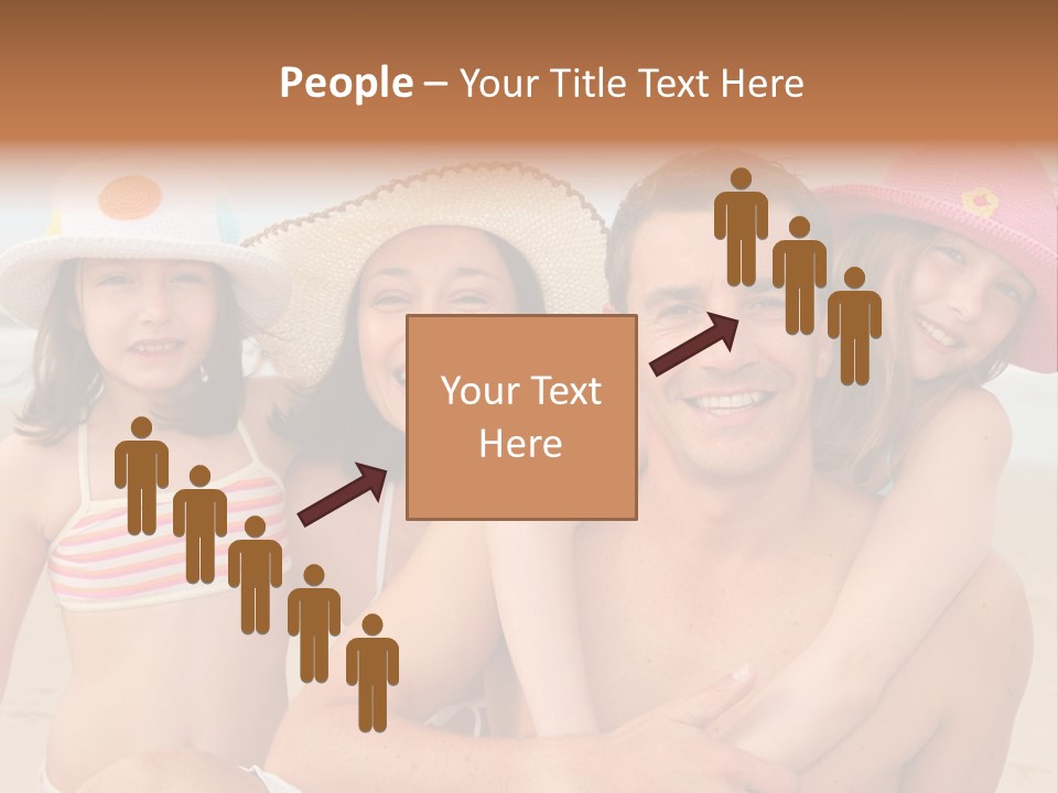 A Group Of People On The Beach With Hats On PowerPoint Template