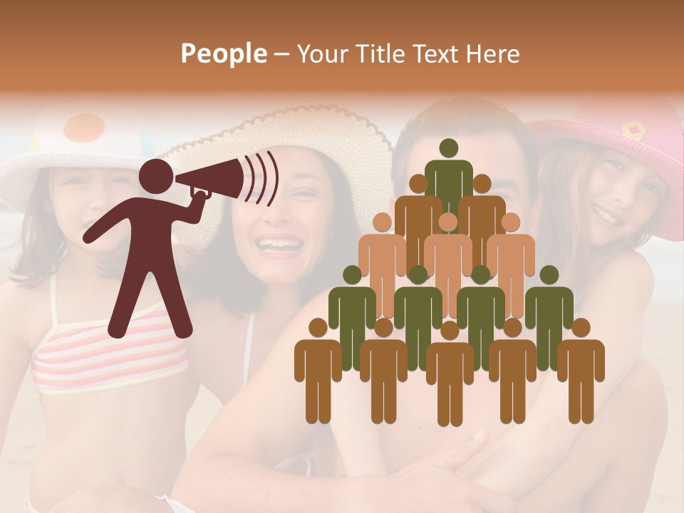 A Group Of People On The Beach With Hats On PowerPoint Template