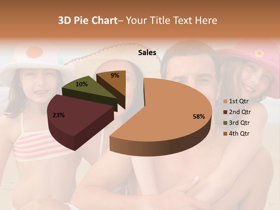 A Group Of People On The Beach With Hats On PowerPoint Template