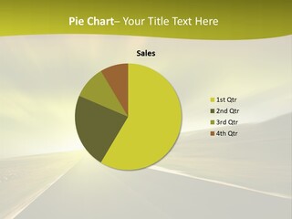 A Road With A Green And Yellow Background PowerPoint Template