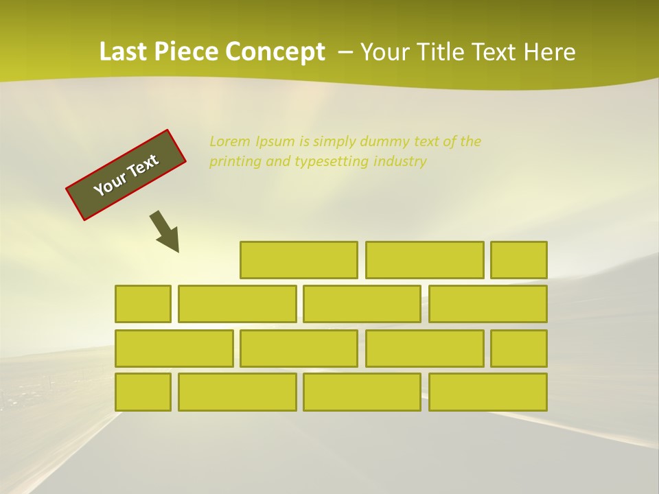 A Road With A Green And Yellow Background PowerPoint Template