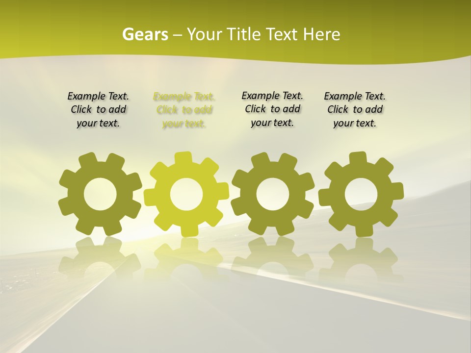A Road With A Green And Yellow Background PowerPoint Template