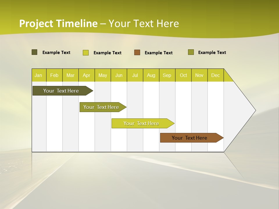 A Road With A Green And Yellow Background PowerPoint Template