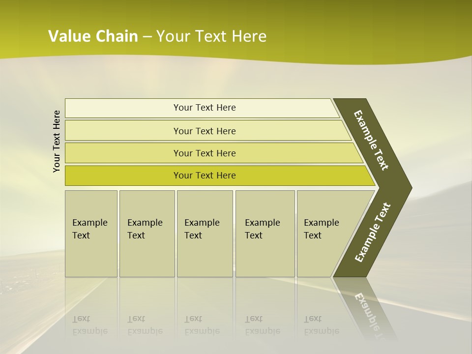 A Road With A Green And Yellow Background PowerPoint Template