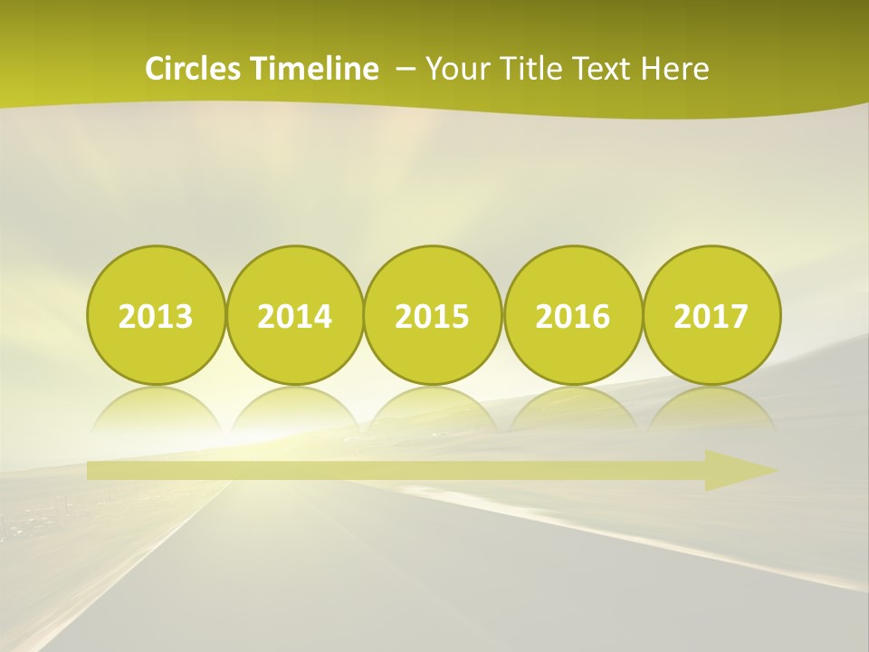 A Road With A Green And Yellow Background PowerPoint Template