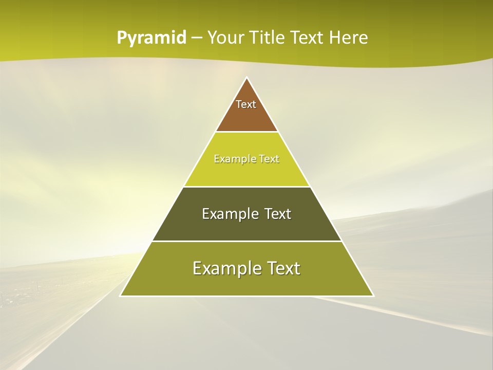 A Road With A Green And Yellow Background PowerPoint Template