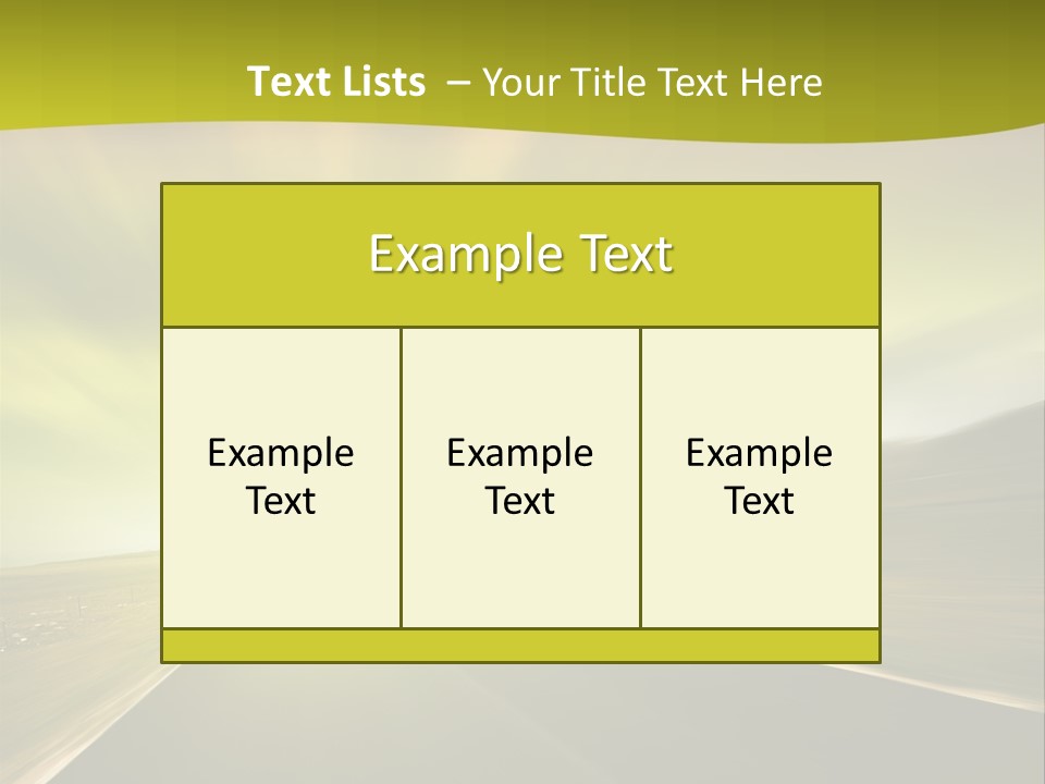 A Road With A Green And Yellow Background PowerPoint Template