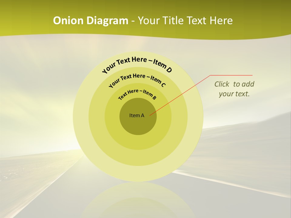 A Road With A Green And Yellow Background PowerPoint Template