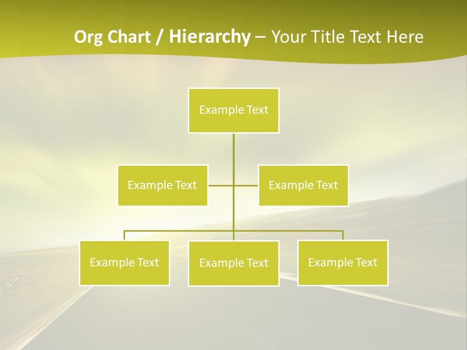 A Road With A Green And Yellow Background PowerPoint Template