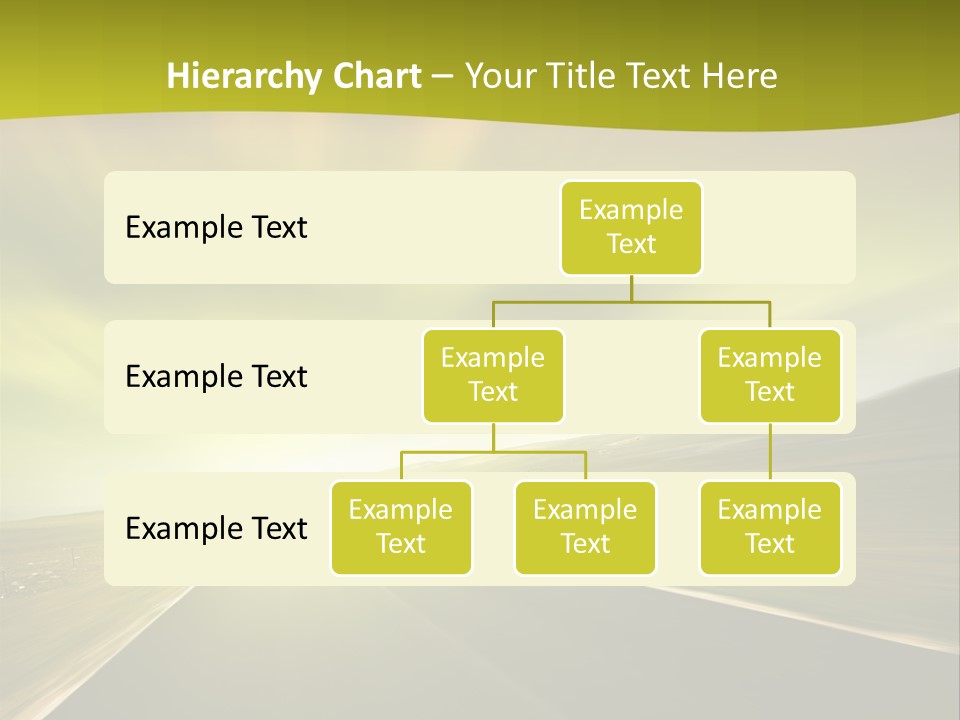A Road With A Green And Yellow Background PowerPoint Template