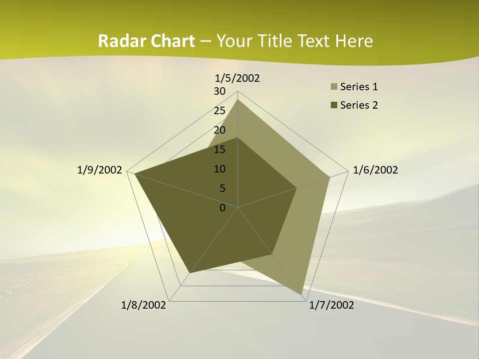 A Road With A Green And Yellow Background PowerPoint Template