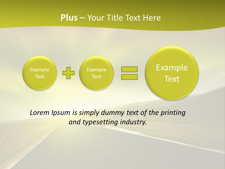 A Road With A Green And Yellow Background PowerPoint Template