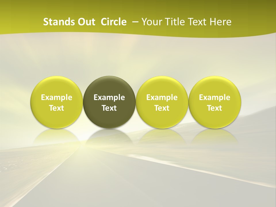 A Road With A Green And Yellow Background PowerPoint Template
