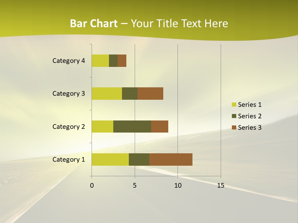 A Road With A Green And Yellow Background PowerPoint Template